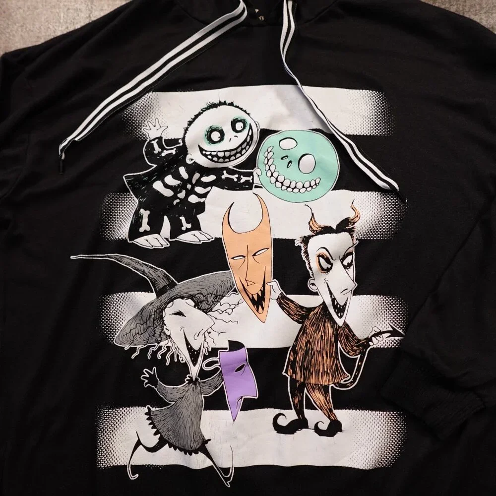 The Nightmare Before Christmas Lock Shock & Barrel pajama hoodie‎ women's large